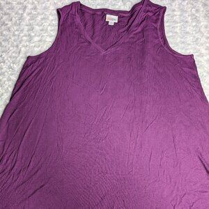 Large Purple Ribbed LuLaRoe Kristina Tank